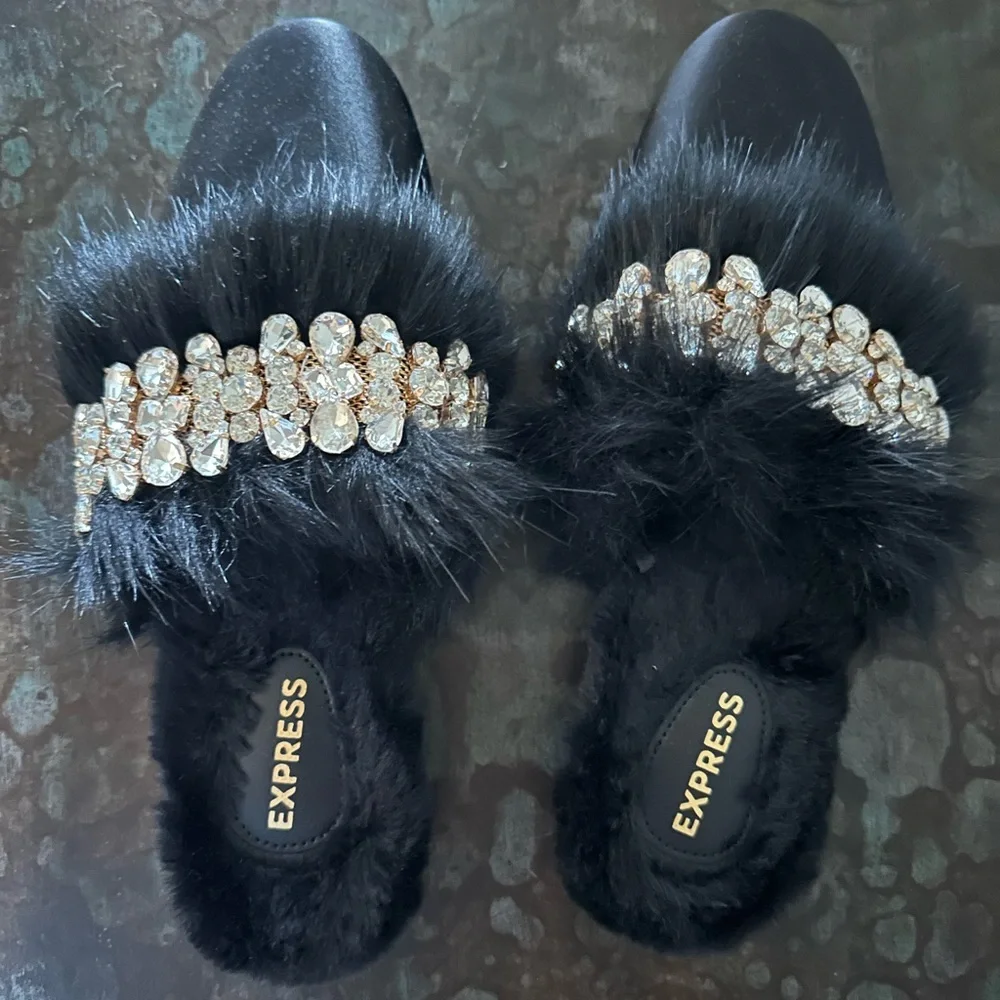 EXPRESS Bejeweled Slip-on Flats